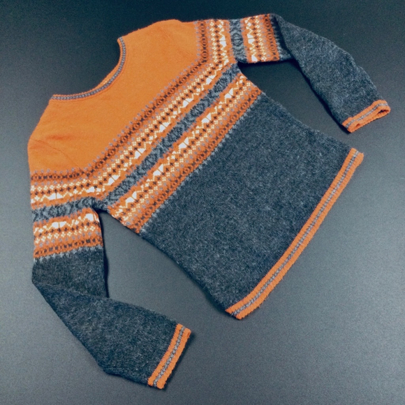 Women's Takeout Sweater Small Medium Orange Gray Y2K I - Picture 3 of 8